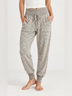 Aerie Real Soft Lounge High-Waist Joggers in Grey